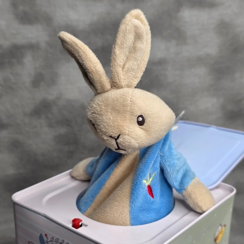 Peter Rabbit Jack In The Box Beatrix Potter Music Metal w/Pop-Up Plush Bunny